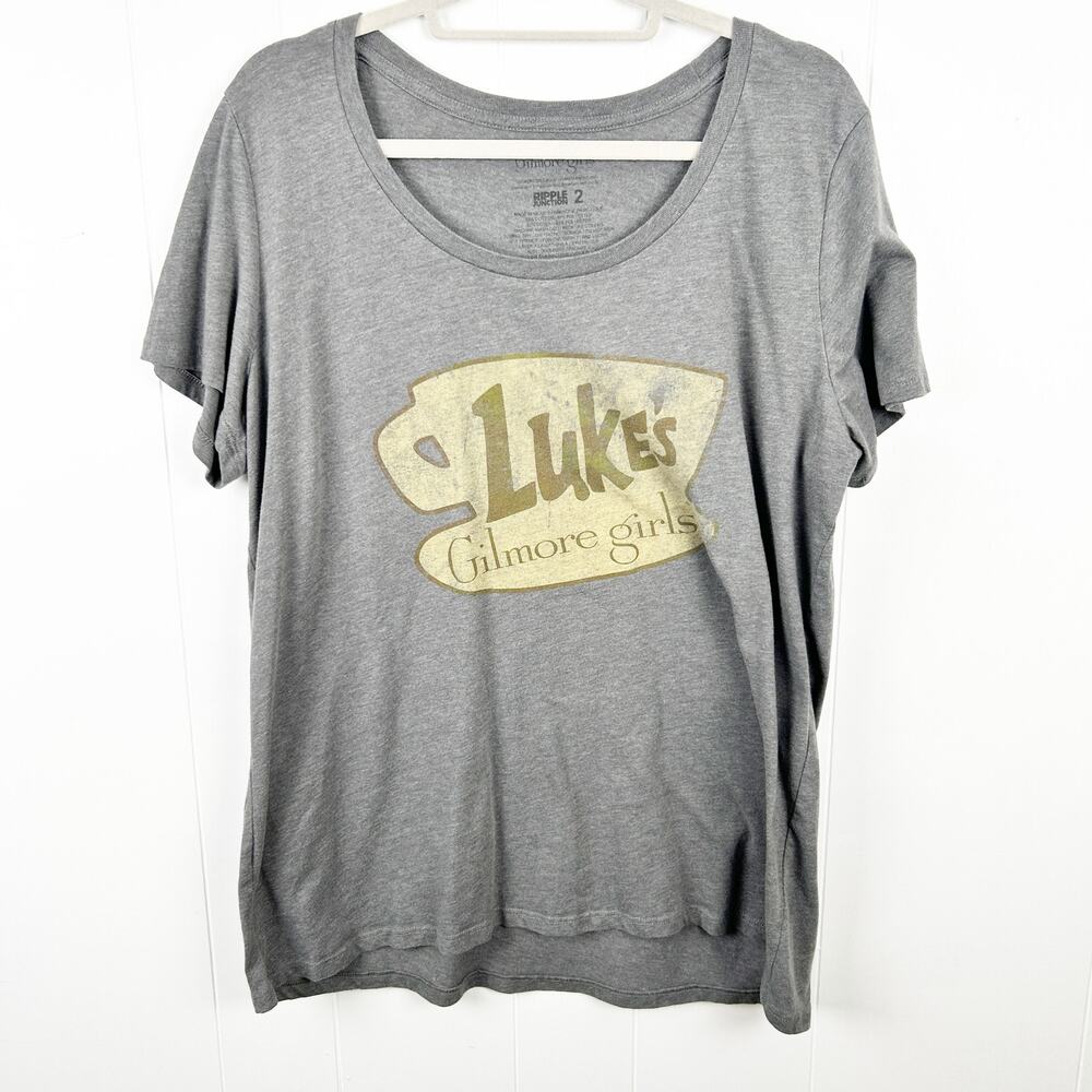 Ripple Junction Gray Gilmore Girl's Luke Short Sleeve Tee Large